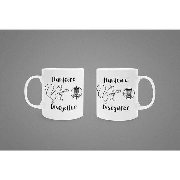 Coffee Mug Hardcore DISC GOLF SQUIRREL Novelty Cup Gift For Men Women Him Her - Picture 2 of 2